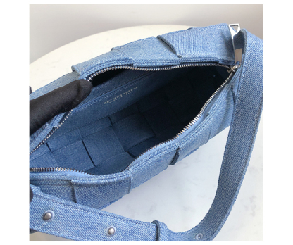 Bottega Veneta Shoulder Bag in Washed Indigo Denim (709628)