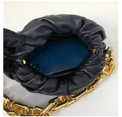 Bottega Veneta Clutch with Chain in Black