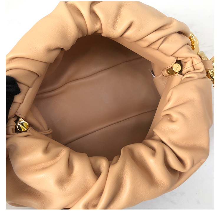 Bottega Veneta Clutch with Chain in Almond