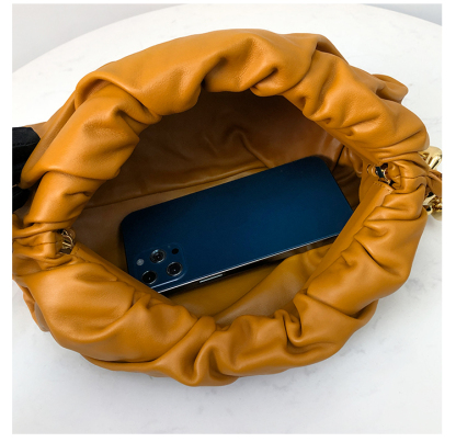 Bottega Veneta Large Clutch with Chain in Ginger