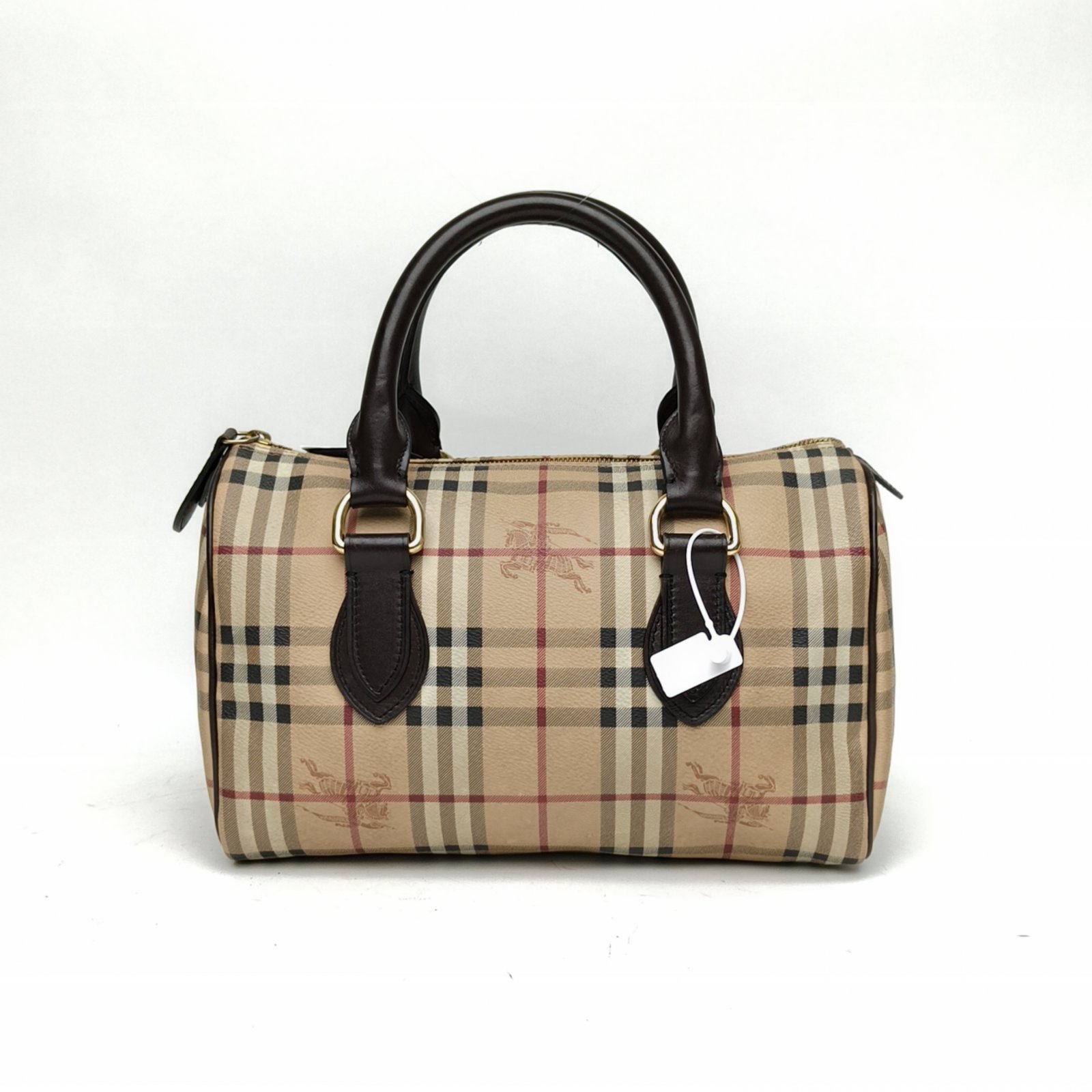 Burberry Burberry Plaid PVC Vintage Boston Handbag