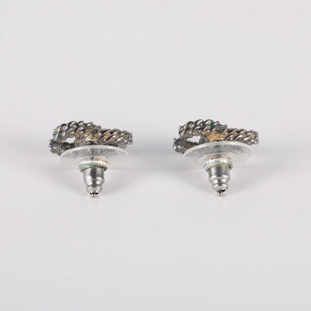 CHANEL Double C Earrings 18V Alloy