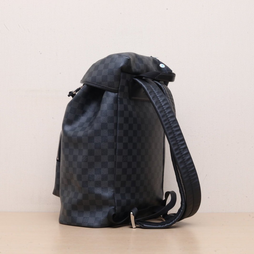 *LOUIS VUITTON Black Chessboard PVC 2018 Zack Flap Backpack-Hana Vintage