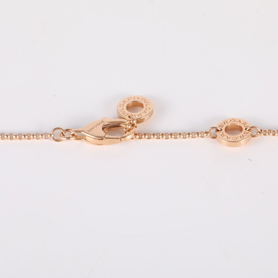 BVLGARI Rose Gold Coil Brown mini Necklace 18K 18K Rose Gold-Hana Vintage