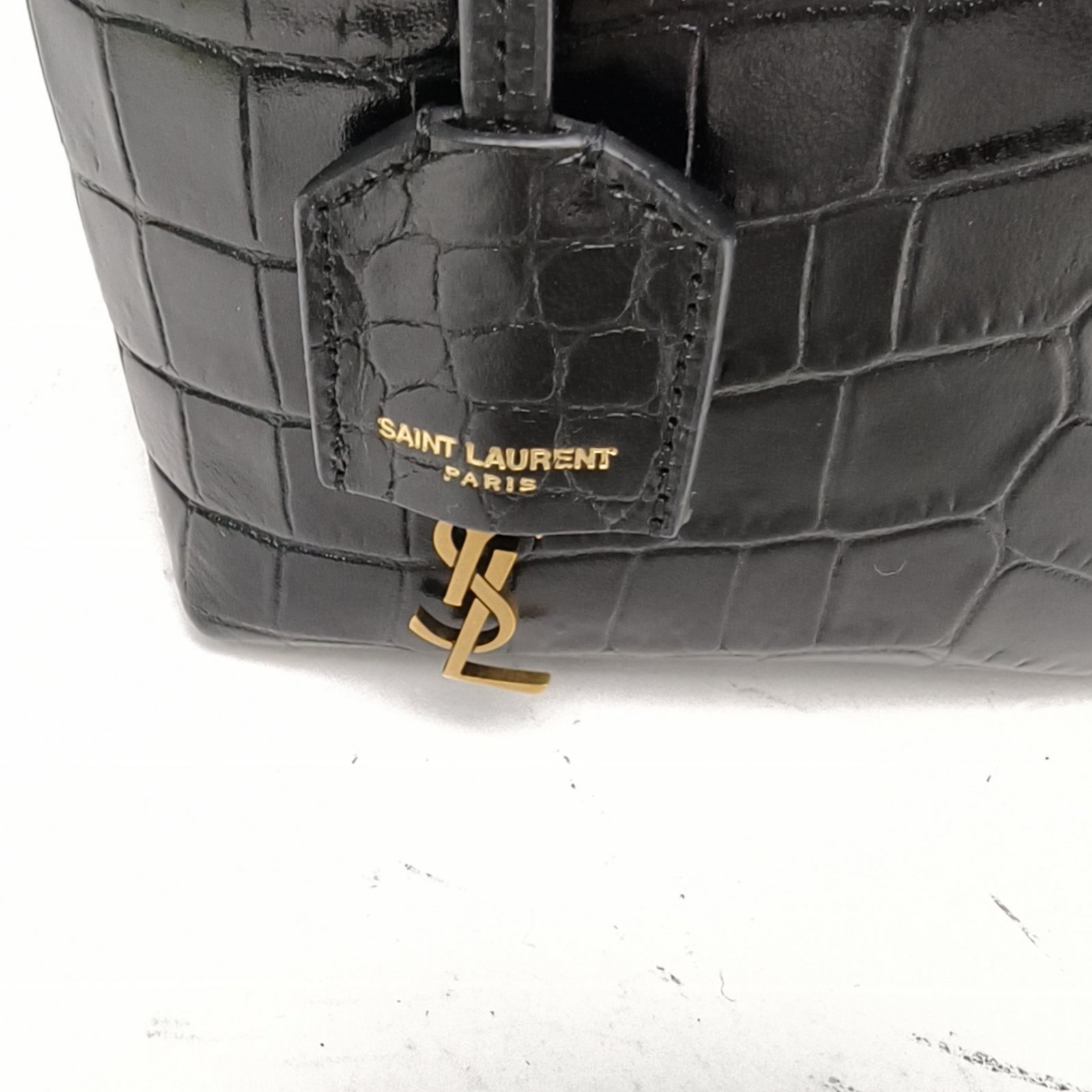 SAINT LAURENT Black Gold Hardware Handbag mini Tote Bag Crossbody Bag-Hana Vintage