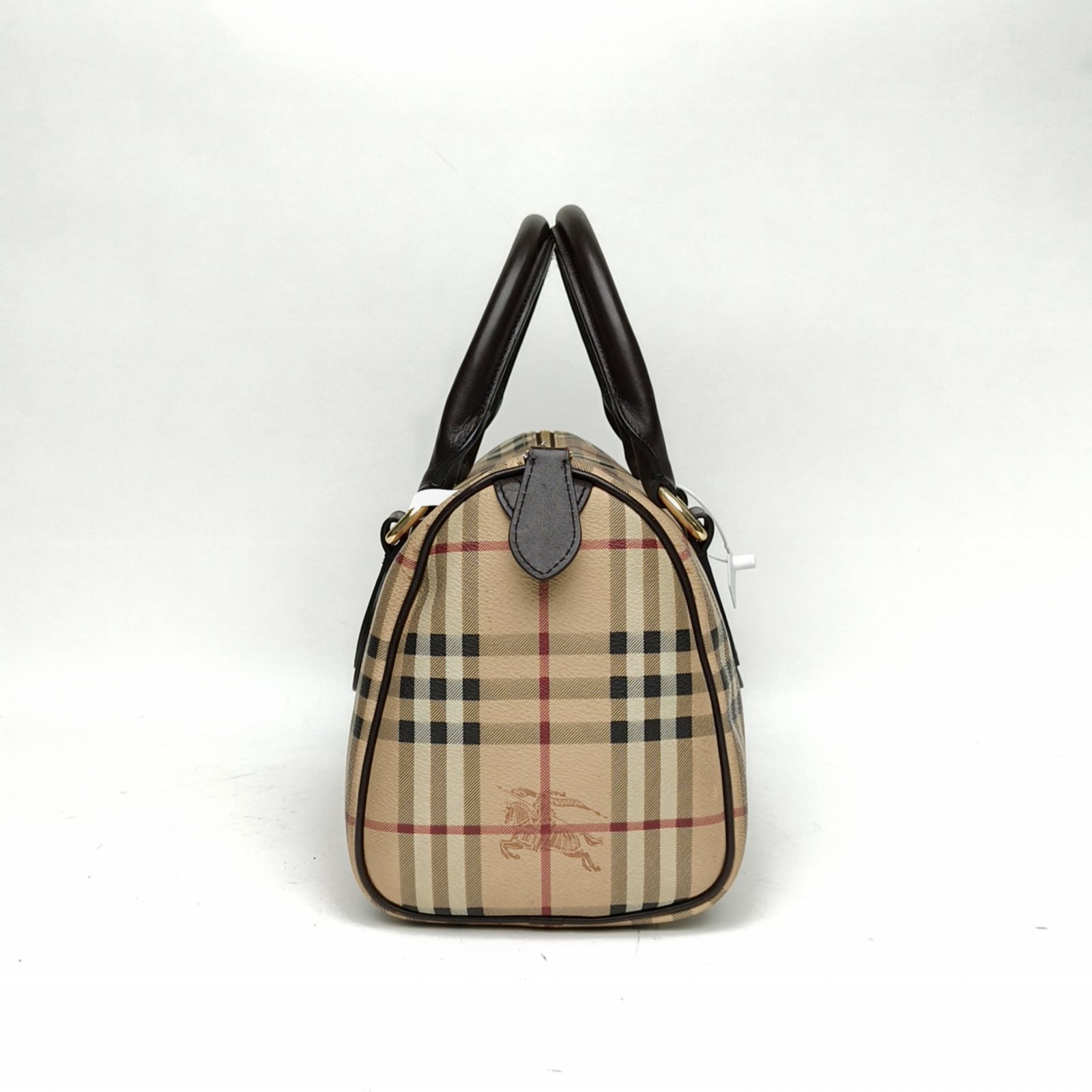 Burberry Burberry Plaid PVC Vintage Boston Handbag