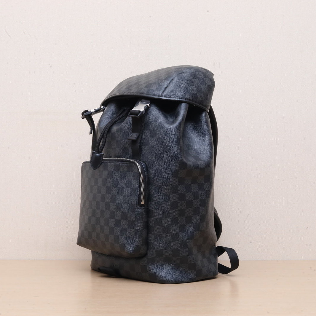 *LOUIS VUITTON Black Chessboard PVC 2018 Zack Flap Backpack-Hana Vintage