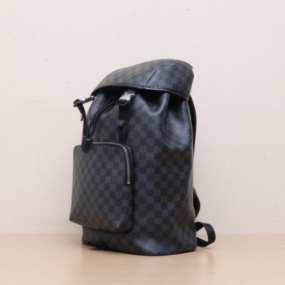 *LOUIS VUITTON Black Chessboard PVC 2018 Zack Flap Backpack-Hana Vintage