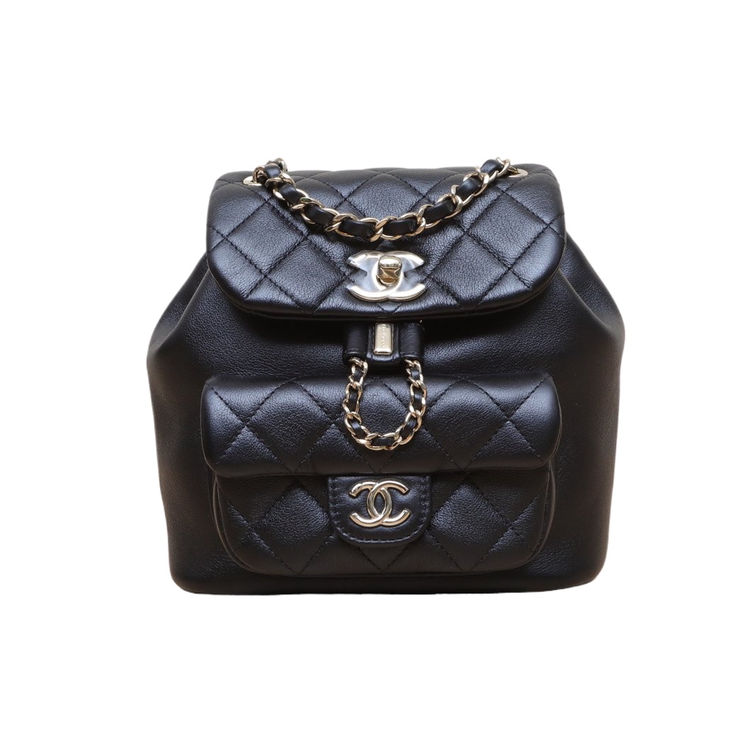 *CHANEL 23C Duma Drawstring Flap Backpack with Single Pocket, Small Size, 18cm-Hana Vintage