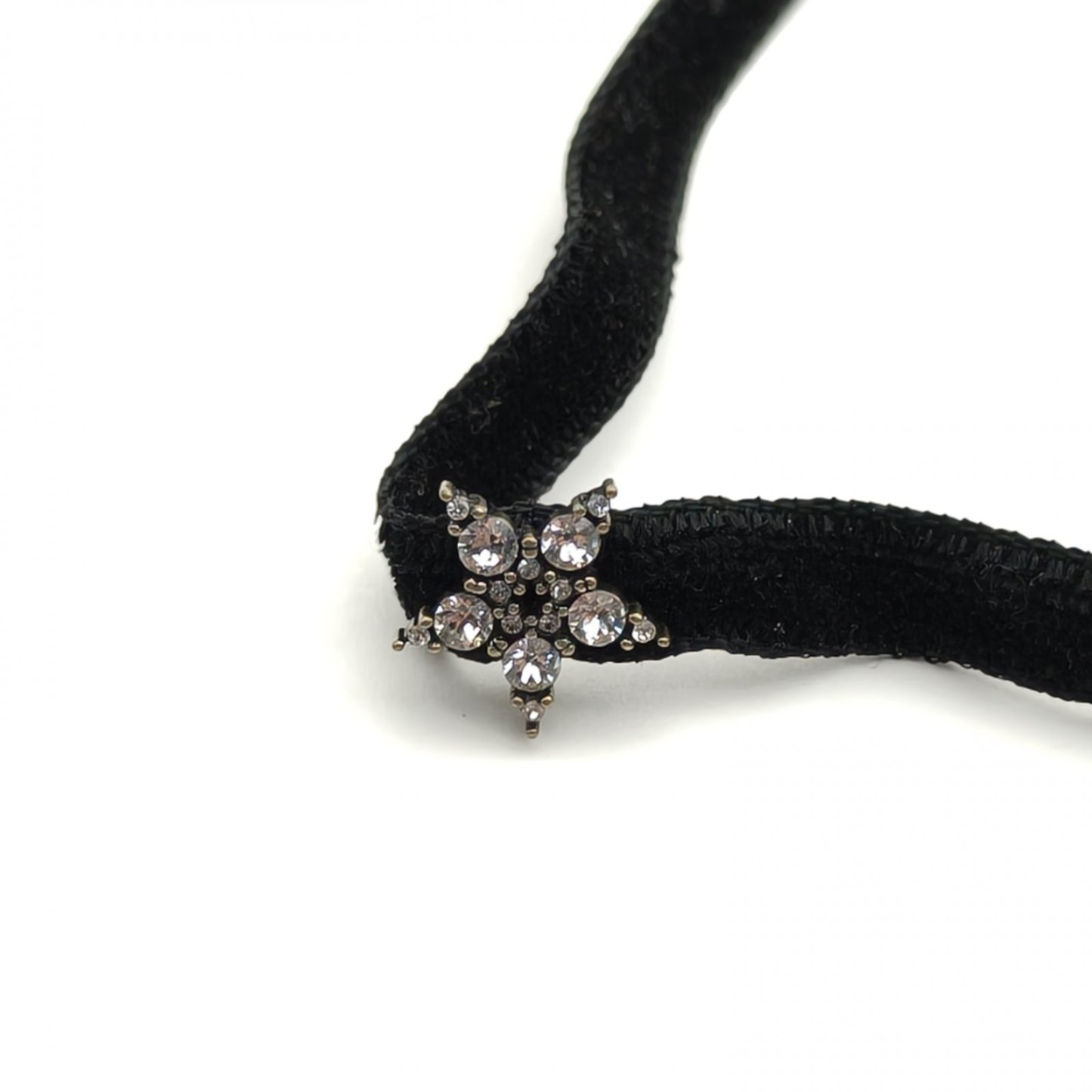 DIOR Star Rhinestone Choker Necklace Alloy,Velvet-Hana Vintage