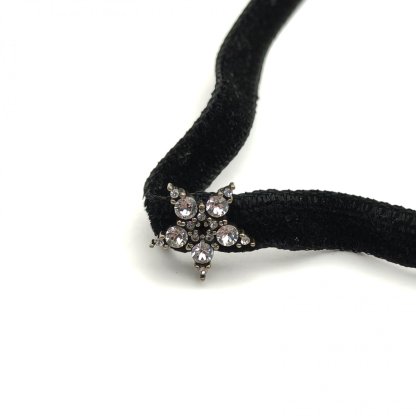 DIOR Star Rhinestone Choker Necklace Alloy,Velvet-Hana Vintage
