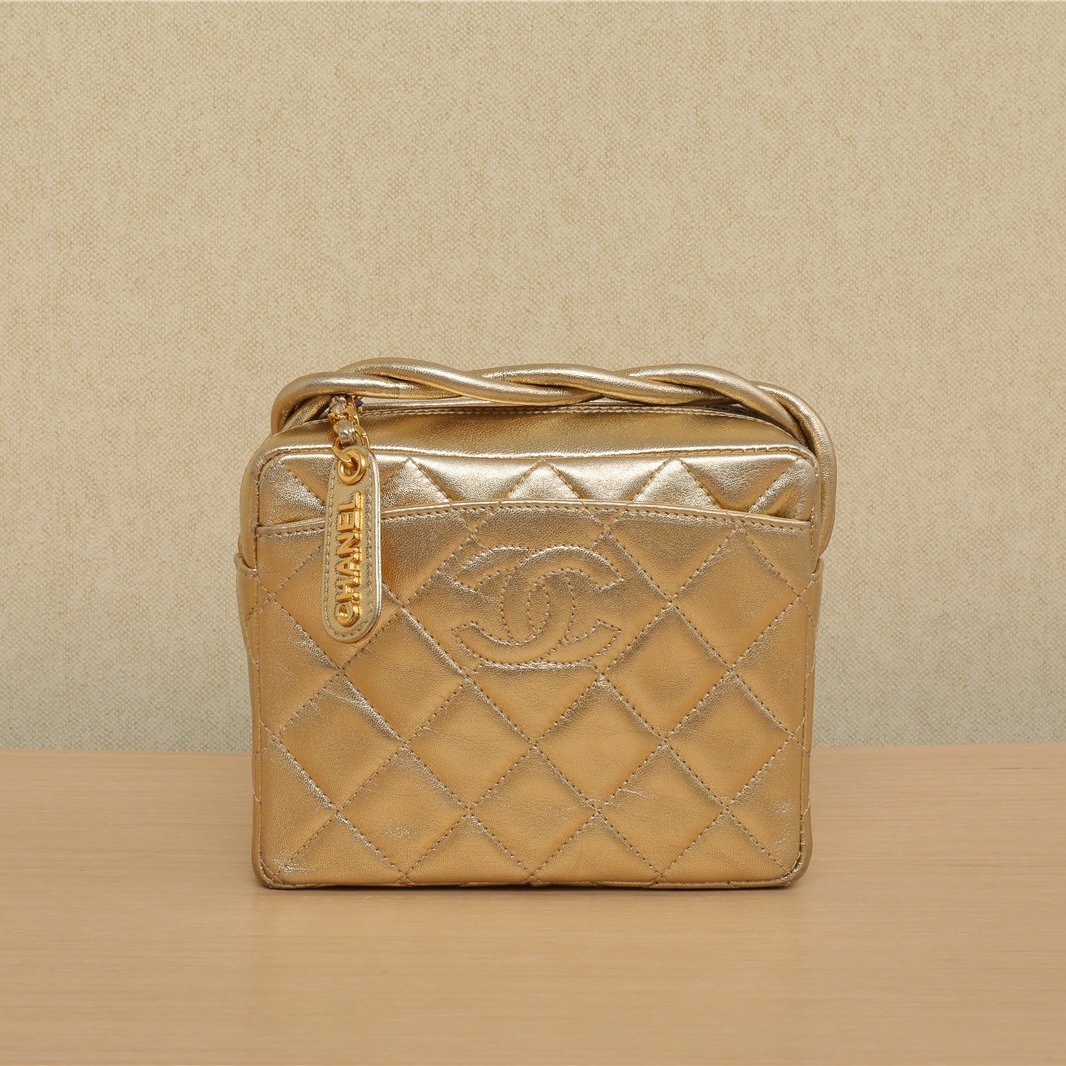 CHANEL Vintage Twisted Strap Crossbody Bag, Gold, 1997