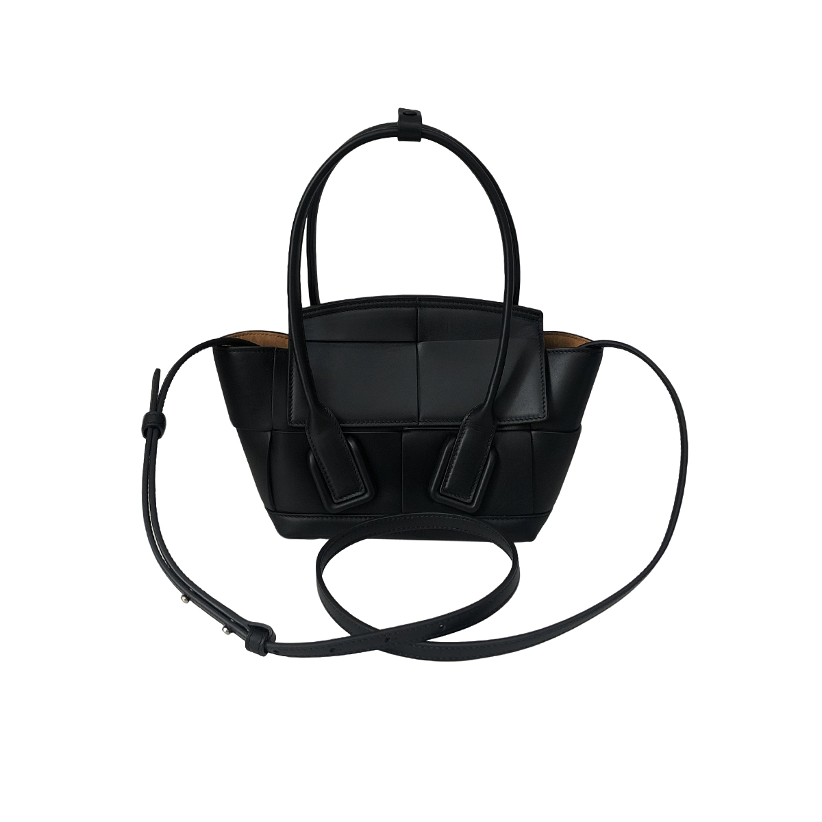 Bottega Veneta Mini Arco Bag in Glazed Black