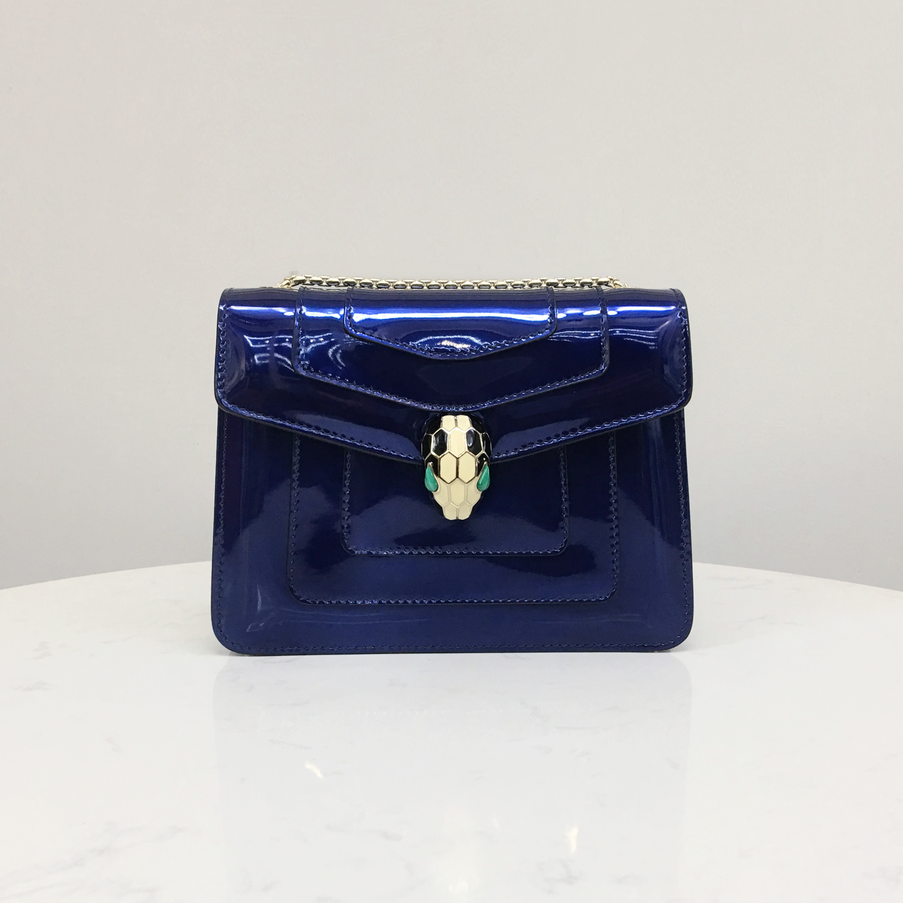 BVLGARI Square Bag Metallic Royal Blue 281206