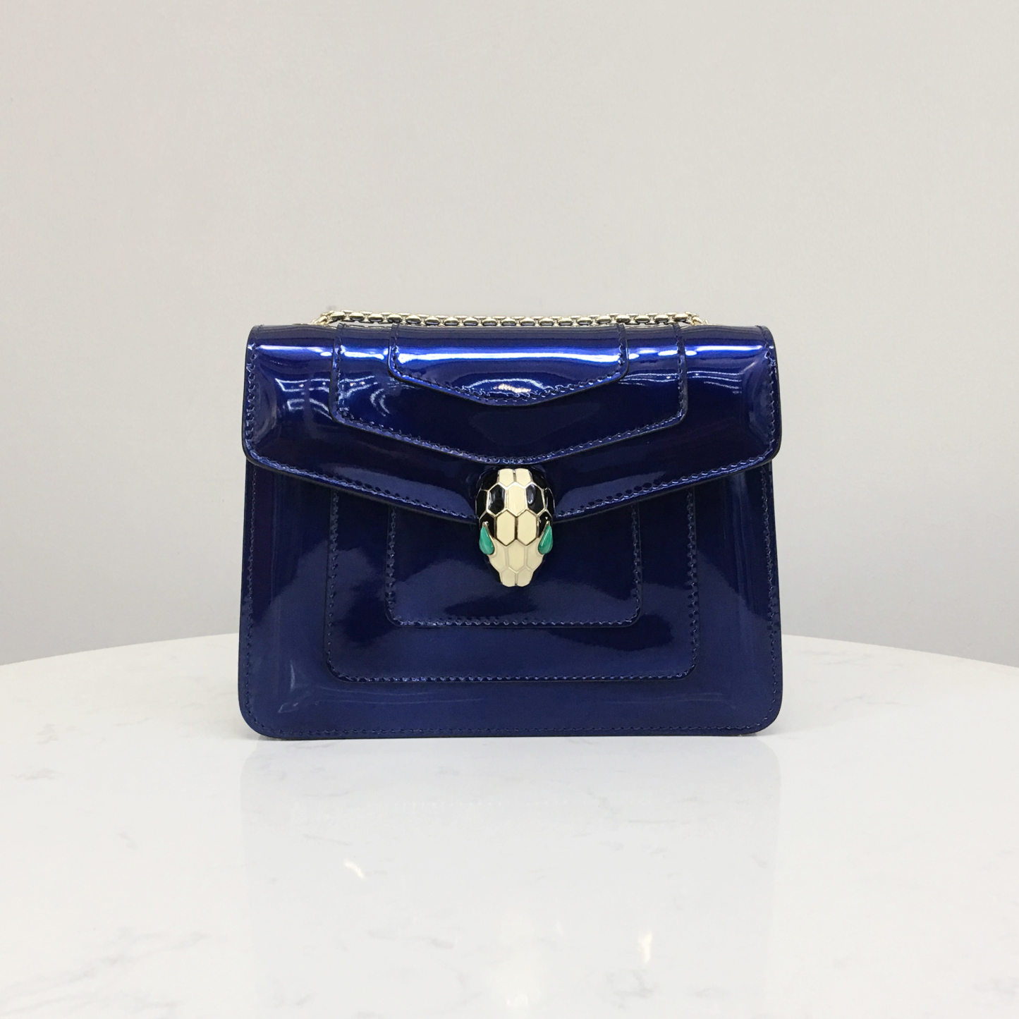 BVLGARI Square Bag Metallic Royal Blue 281206