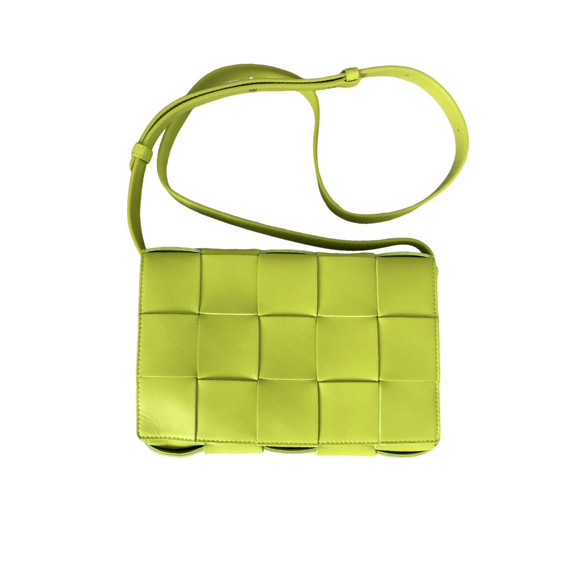 Bottega Veneta Crossbody Box Pouch in Lemon Kiwi