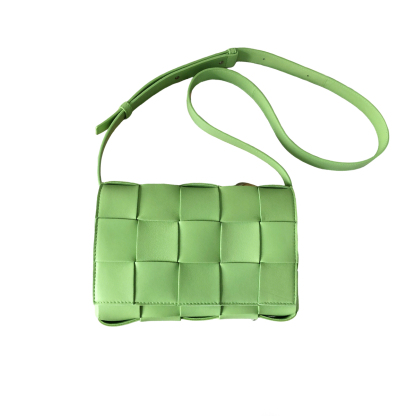Bottega Veneta Crossbody Box Pouch in Grain de Poudre Pistachio