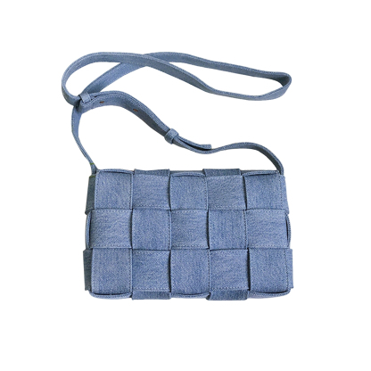 Bottega Veneta Crossbody Box Pouch in Washed Indigo Denim
