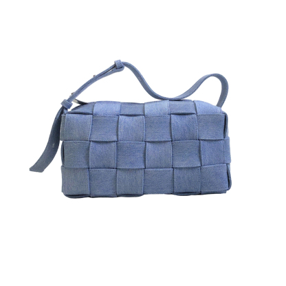 Bottega Veneta Shoulder Bag in Washed Indigo Denim (709628)