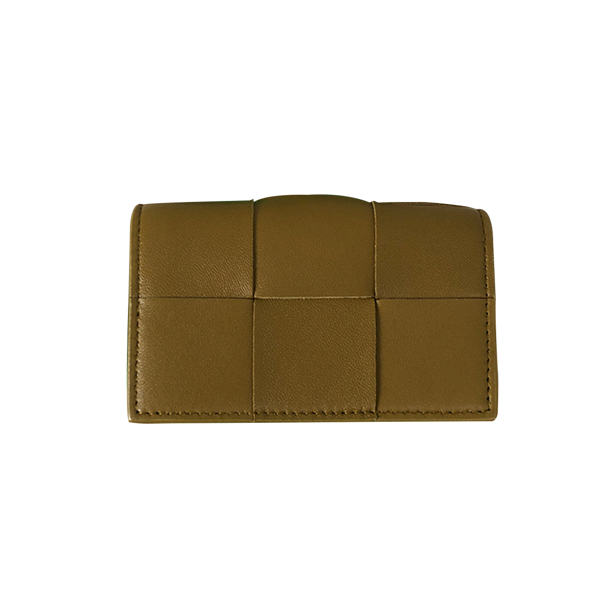 Bottega Veneta Snap Card Case in Oak Brown