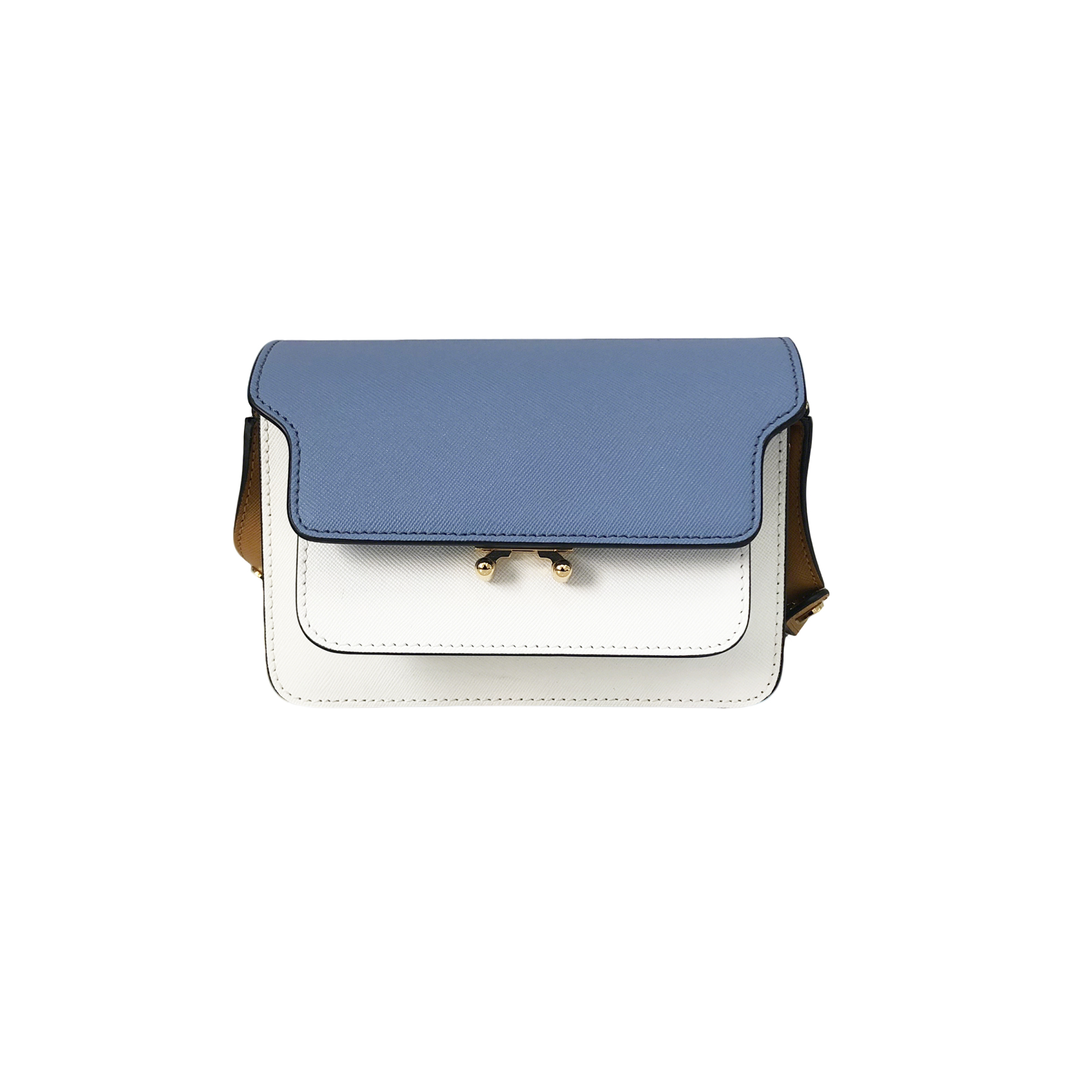Marni Mini Accordion Bag, Sky Blue and White