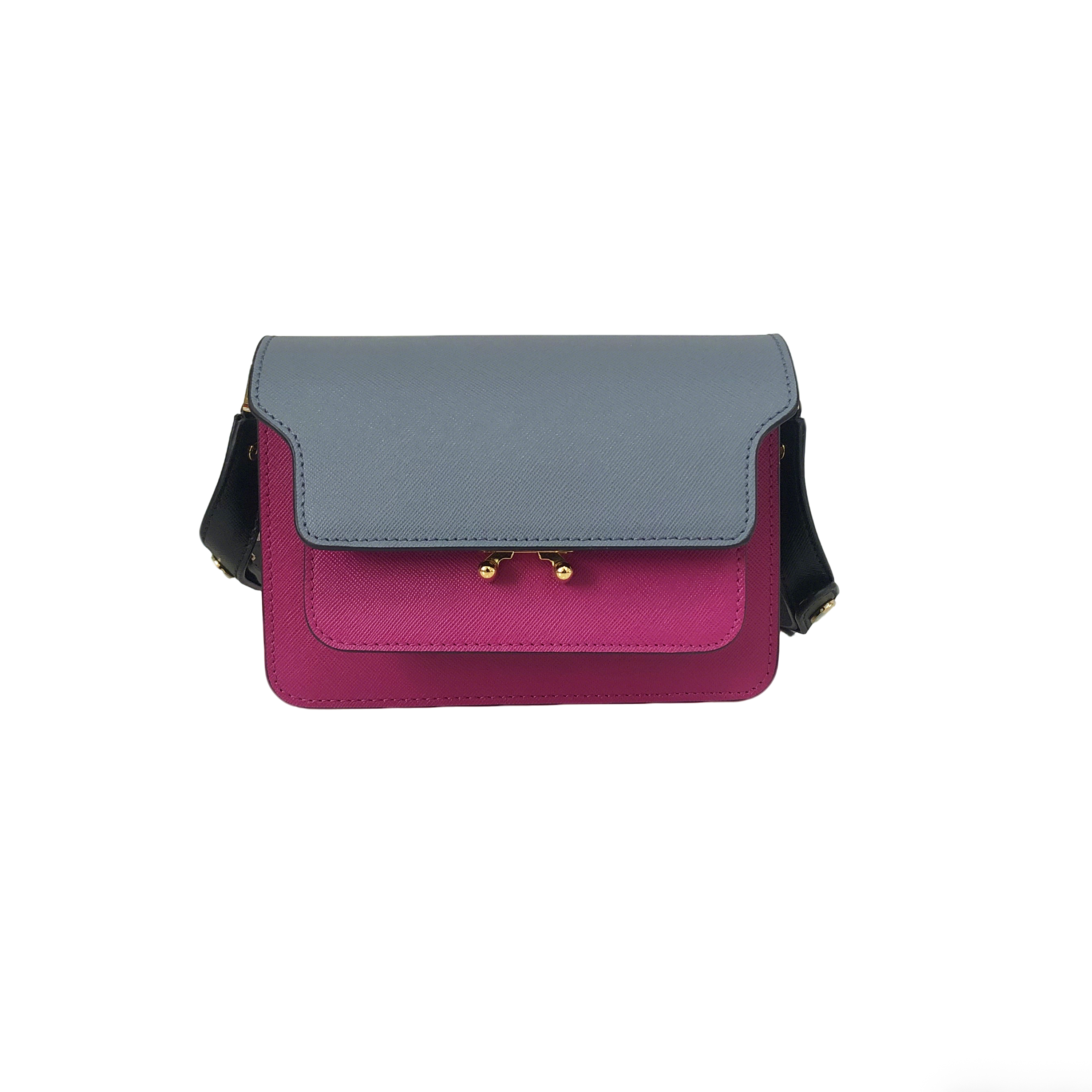 Marni Mini Accordion Bag, Misty Blue and Rose Red