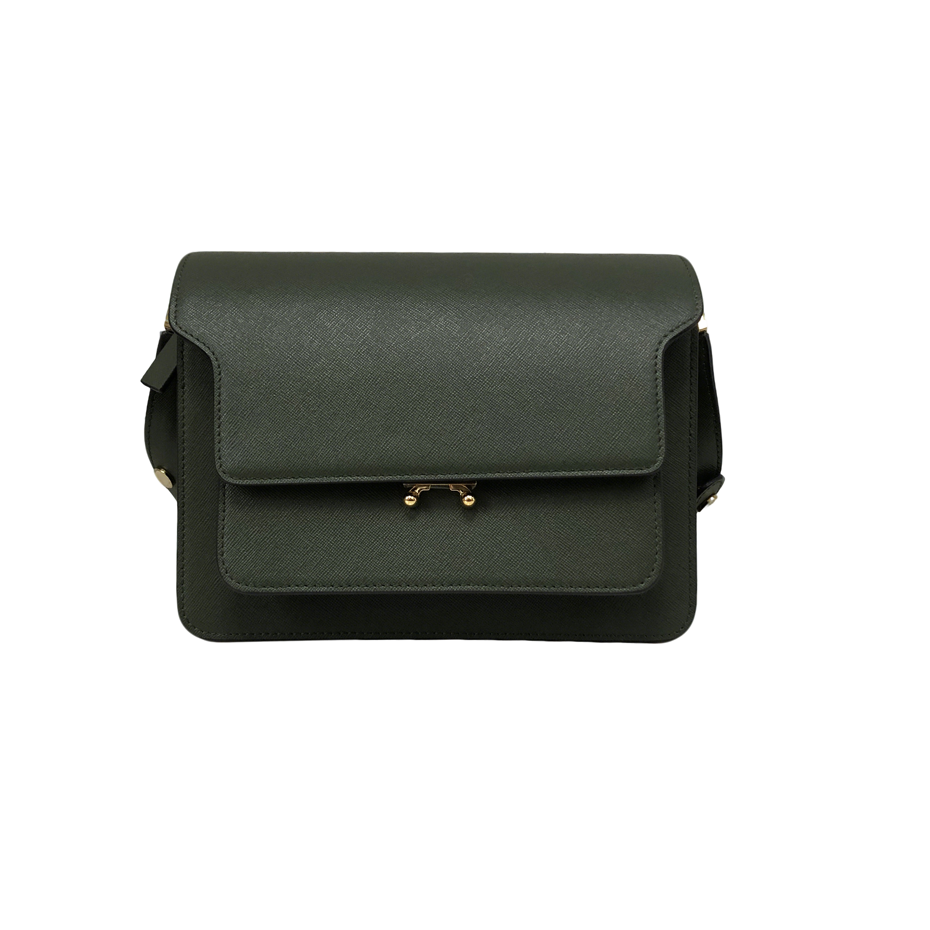 Marni Medium Accordion Bag, Postman Green Cross Pattern