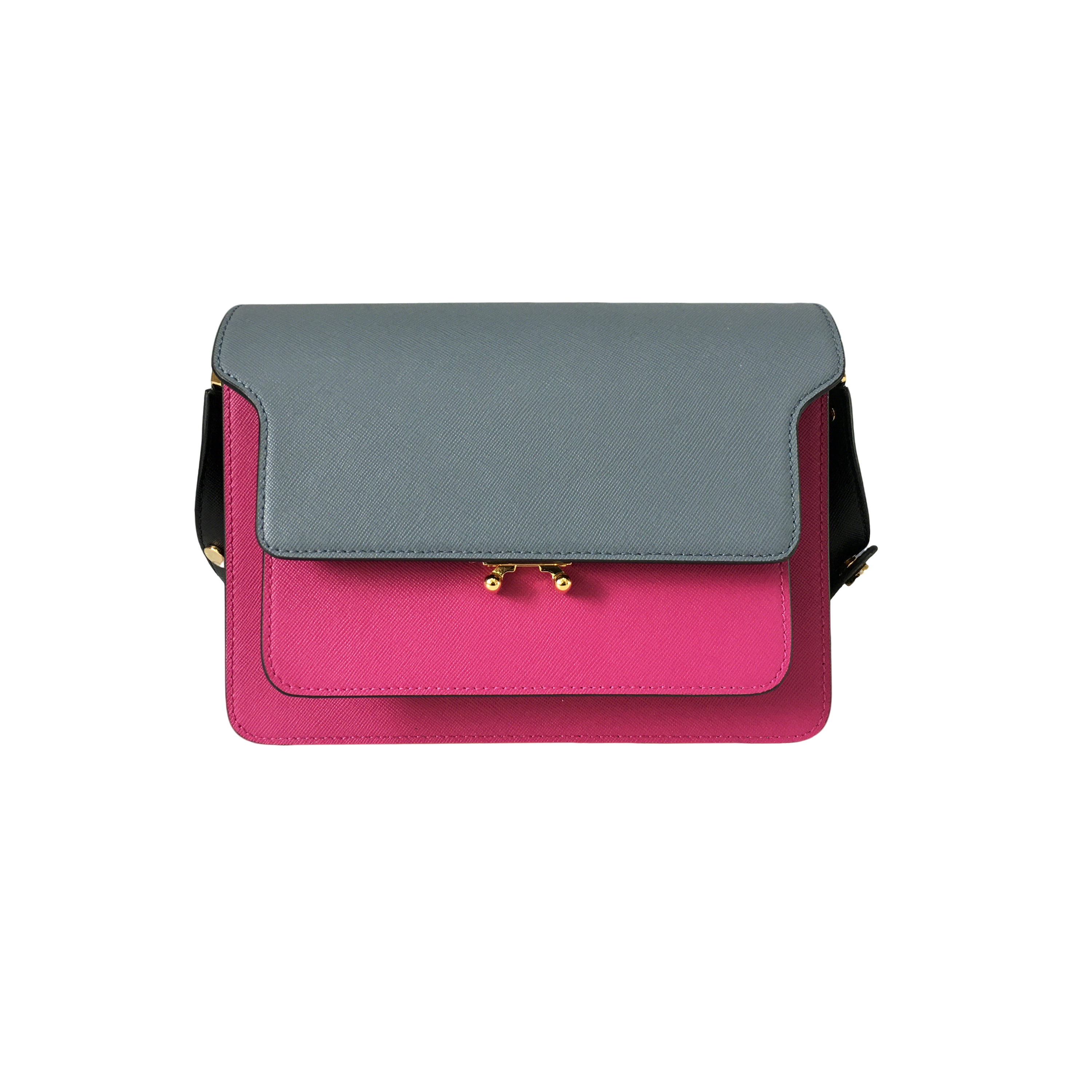 Marni Accordion Bag Medium Misty Blue and Rose Red