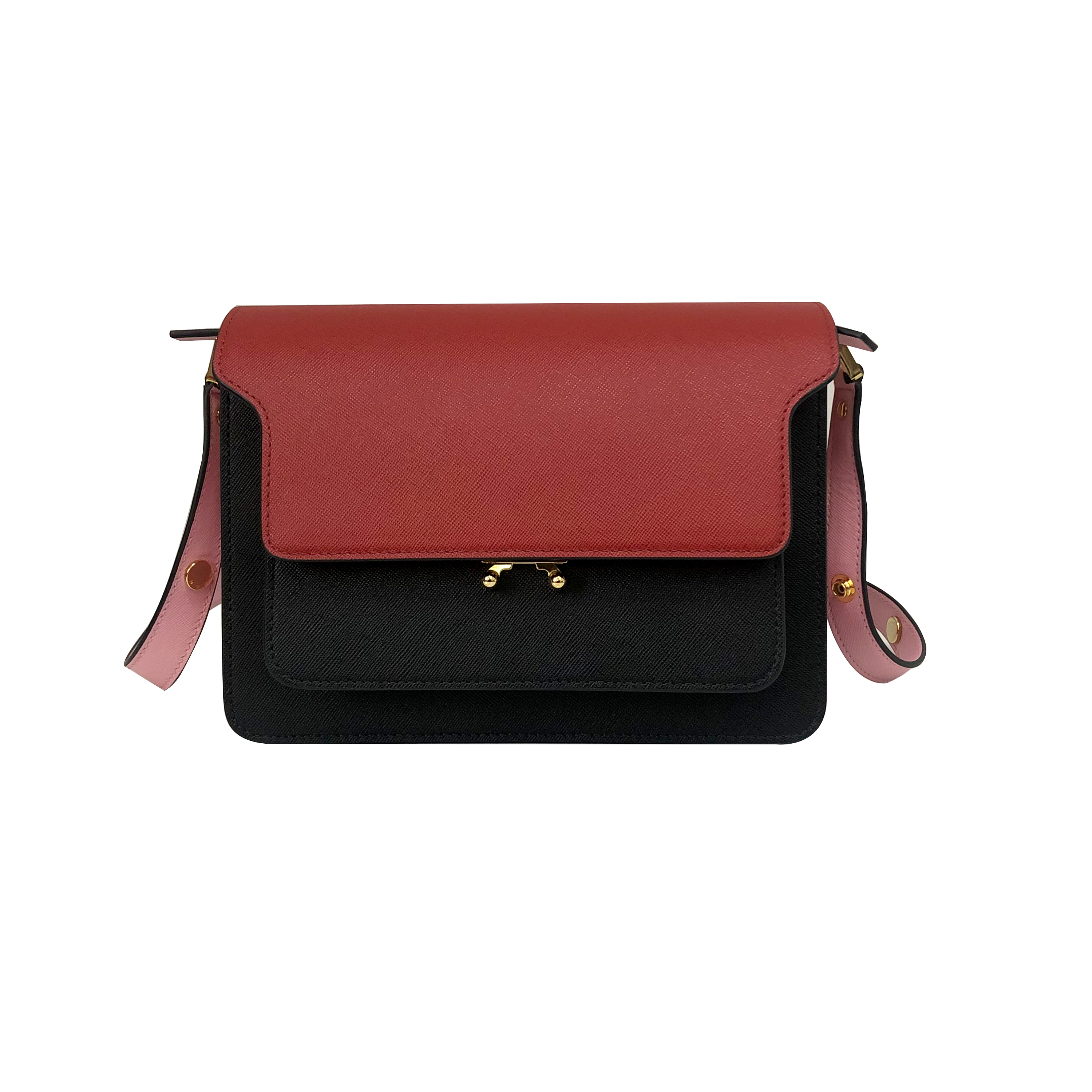 Marni Accordion Bag Medium, Red with Black