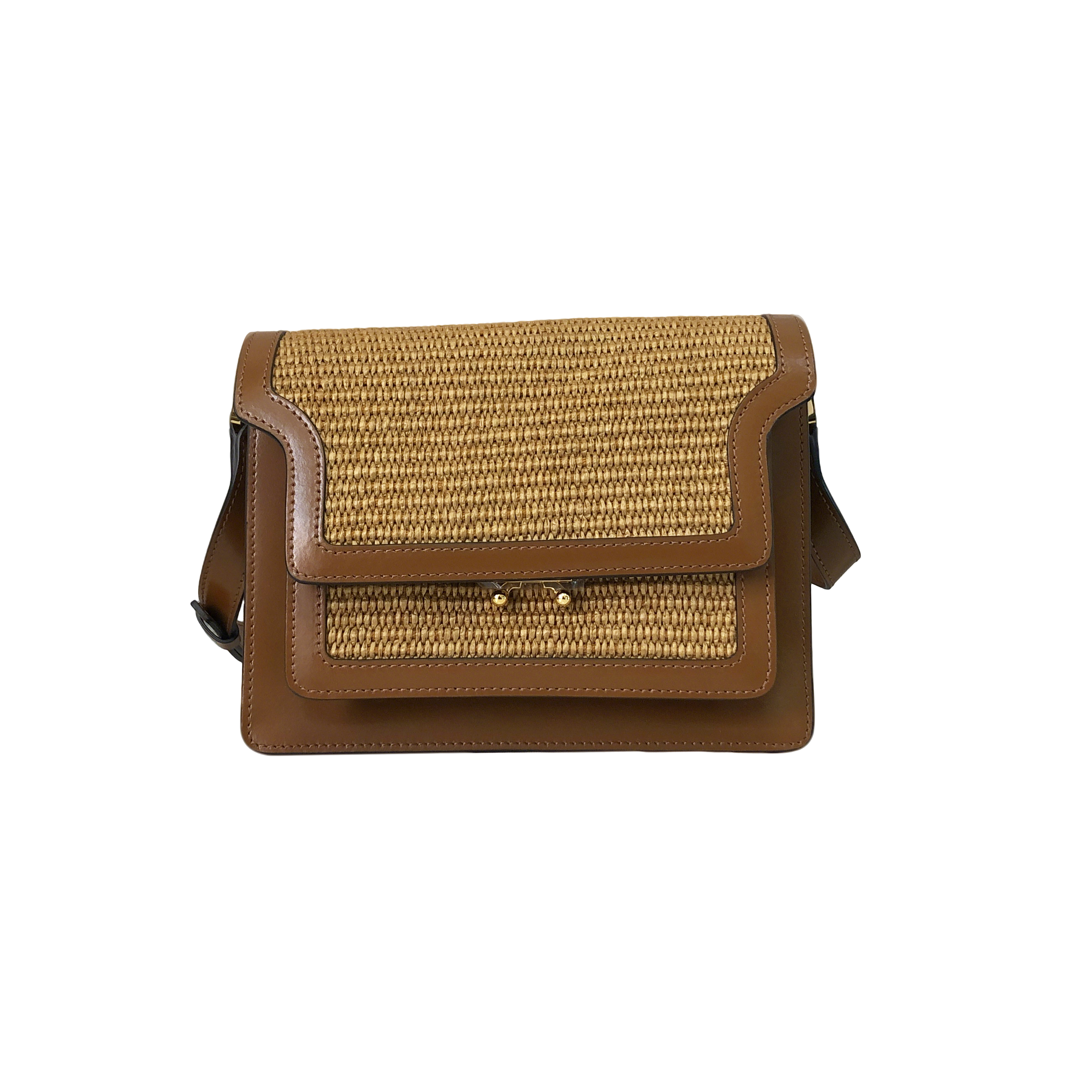 Marni Woven Accordion Bag, Brown