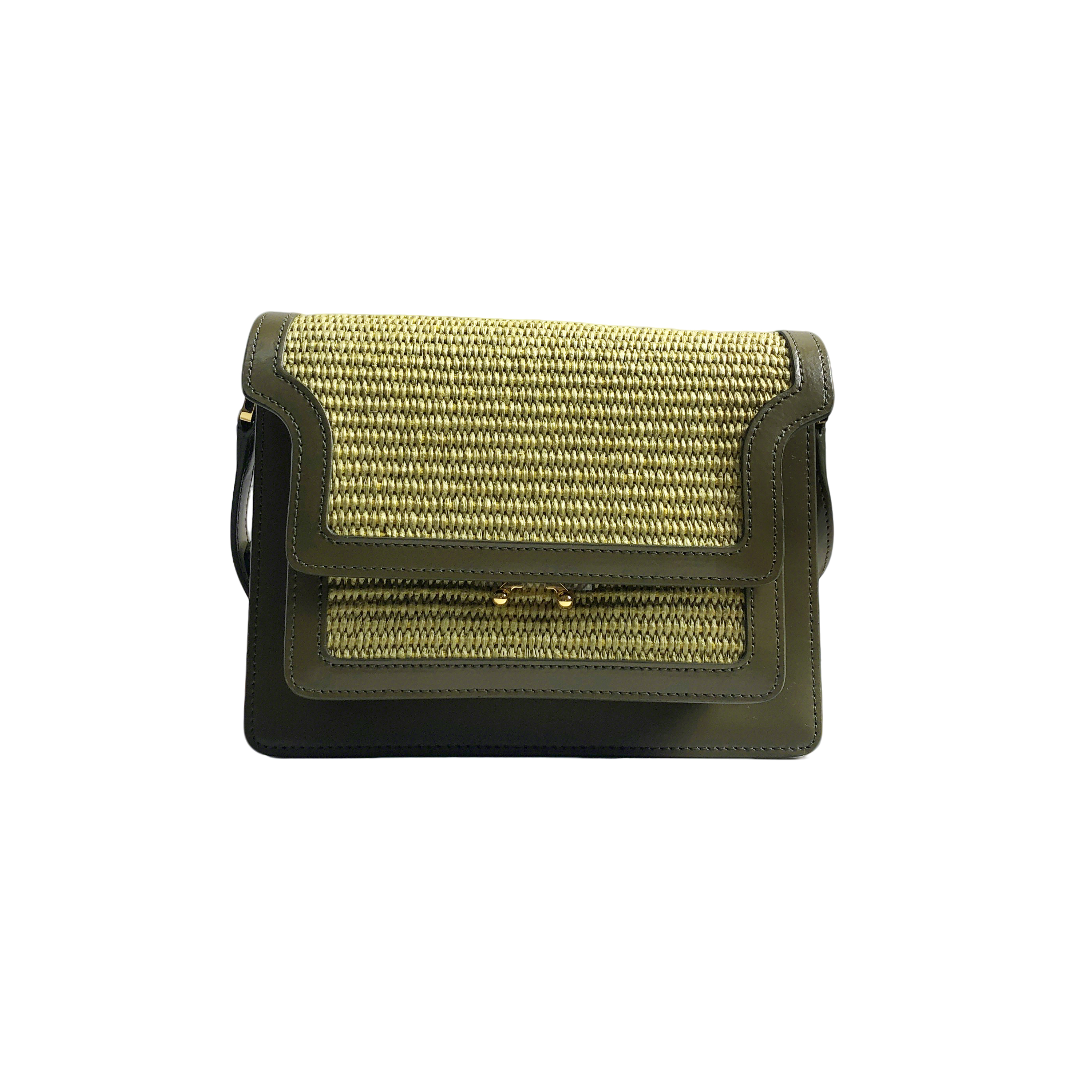 Marni Woven Accordion Bag, Olive Green