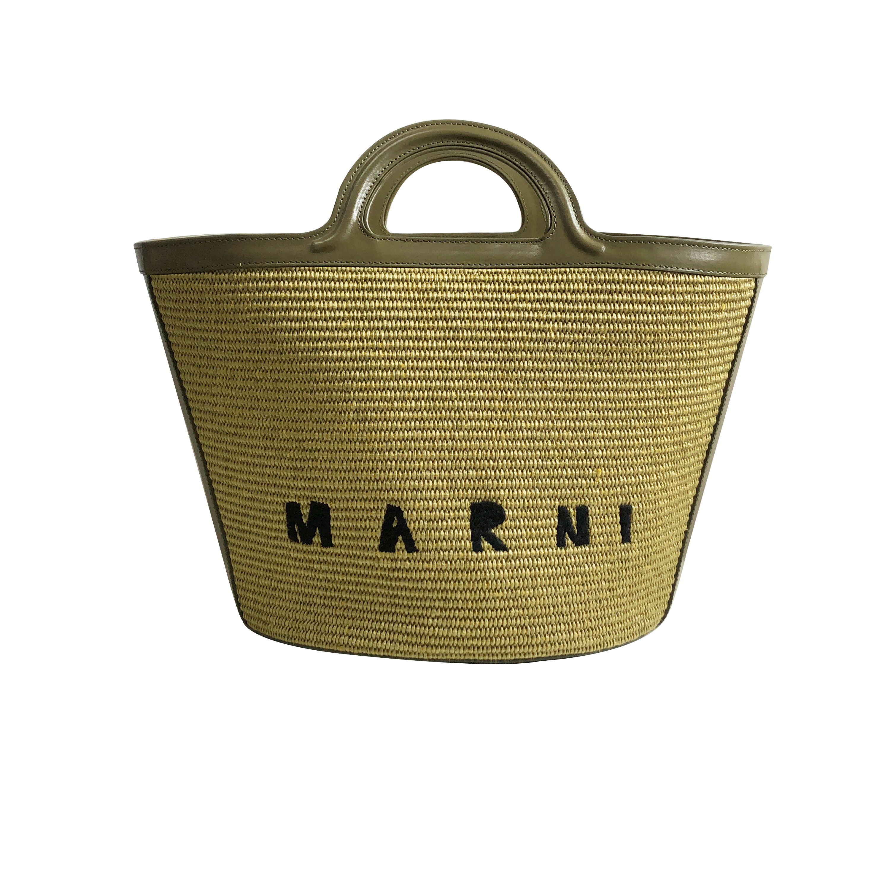 Marni Woven Basket Large, Olive Green