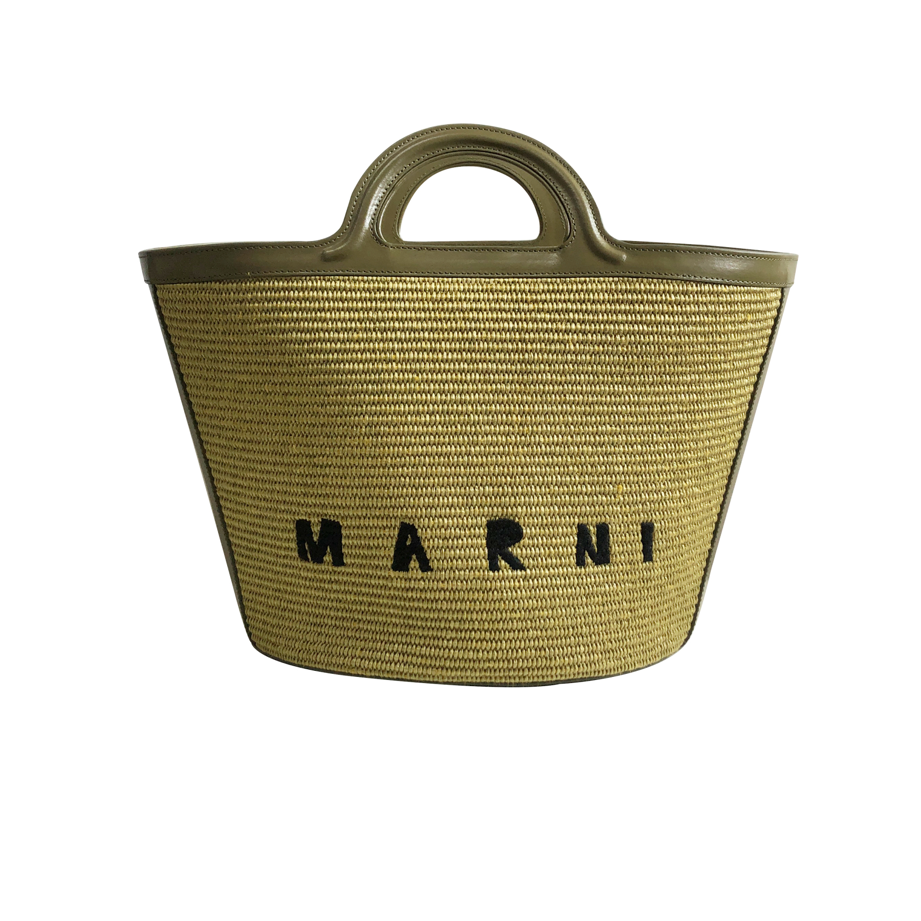 Marni Woven Basket Large, Olive Green