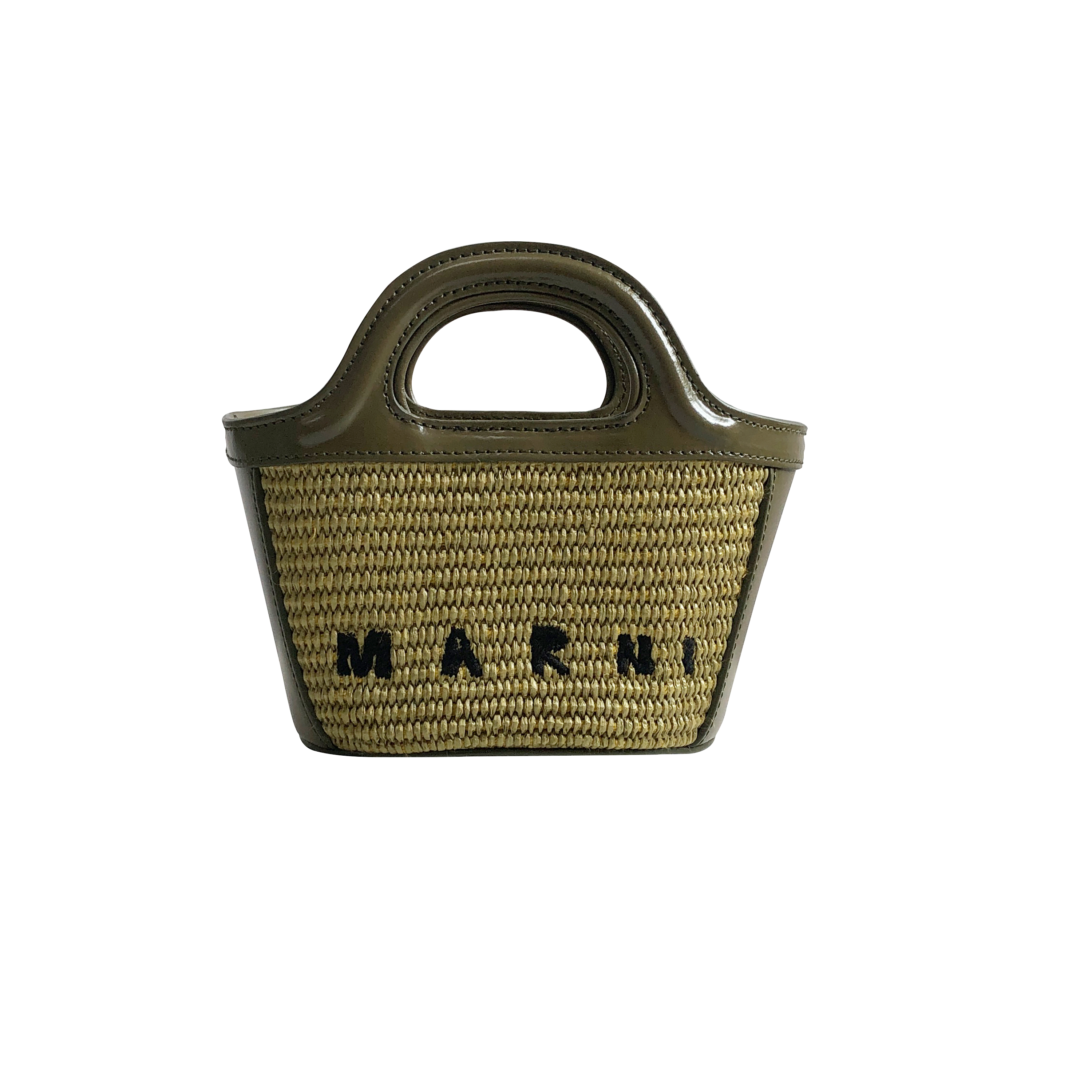 Marni Woven Basket MINI, Olive Green