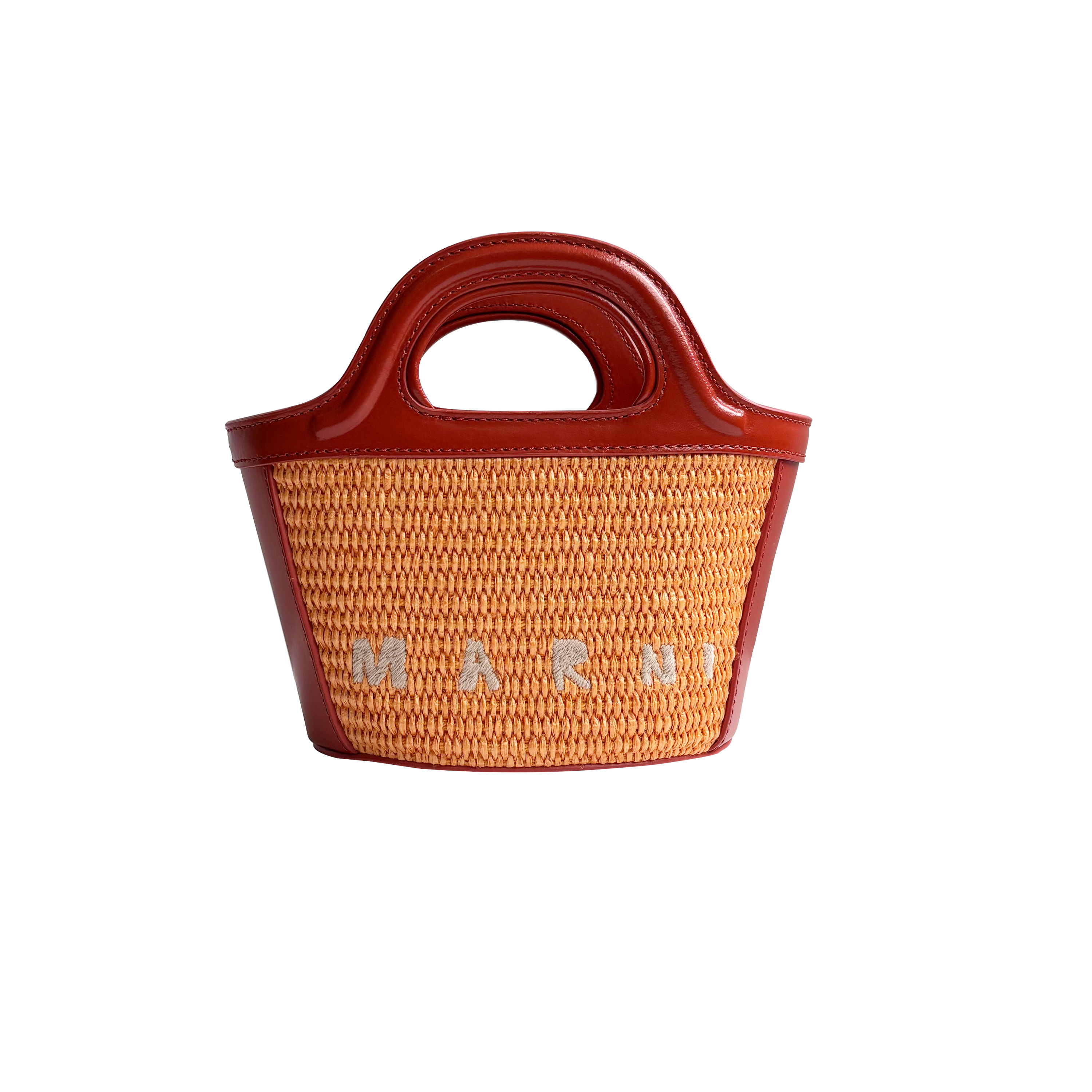 Marni Woven Basket MINI, Brownish Red