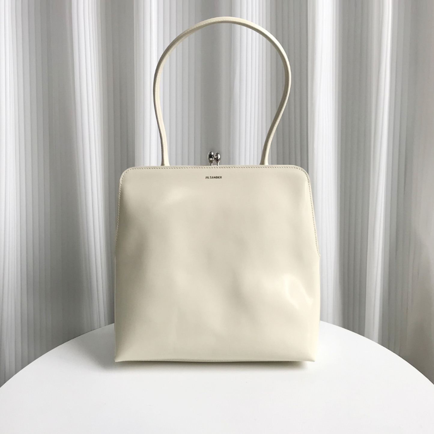 Jil Sander Large Square Shoulder Bag in Cream