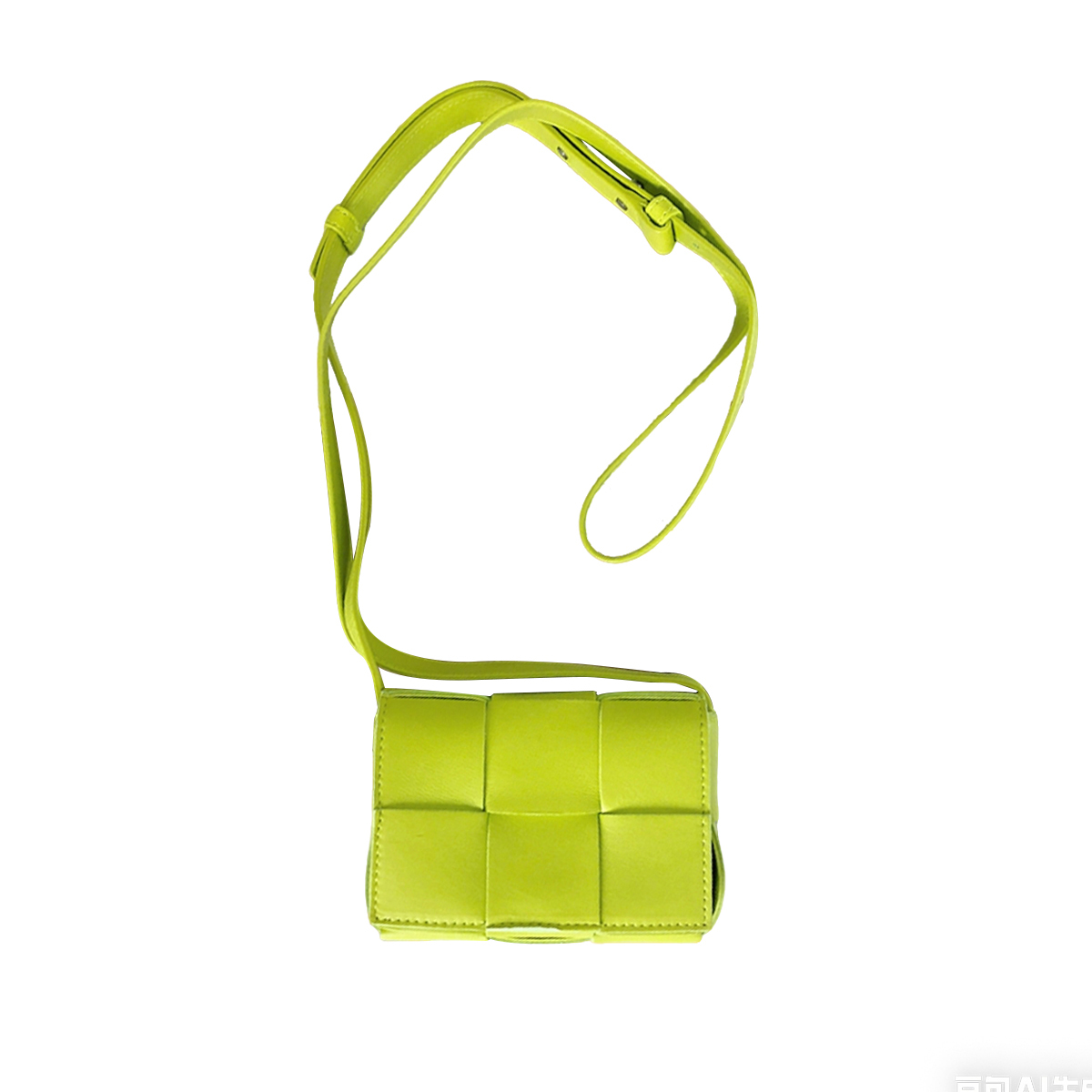 Bottega Veneta Mini Intrecciato Crossbody Bag in Lemon Kiwi