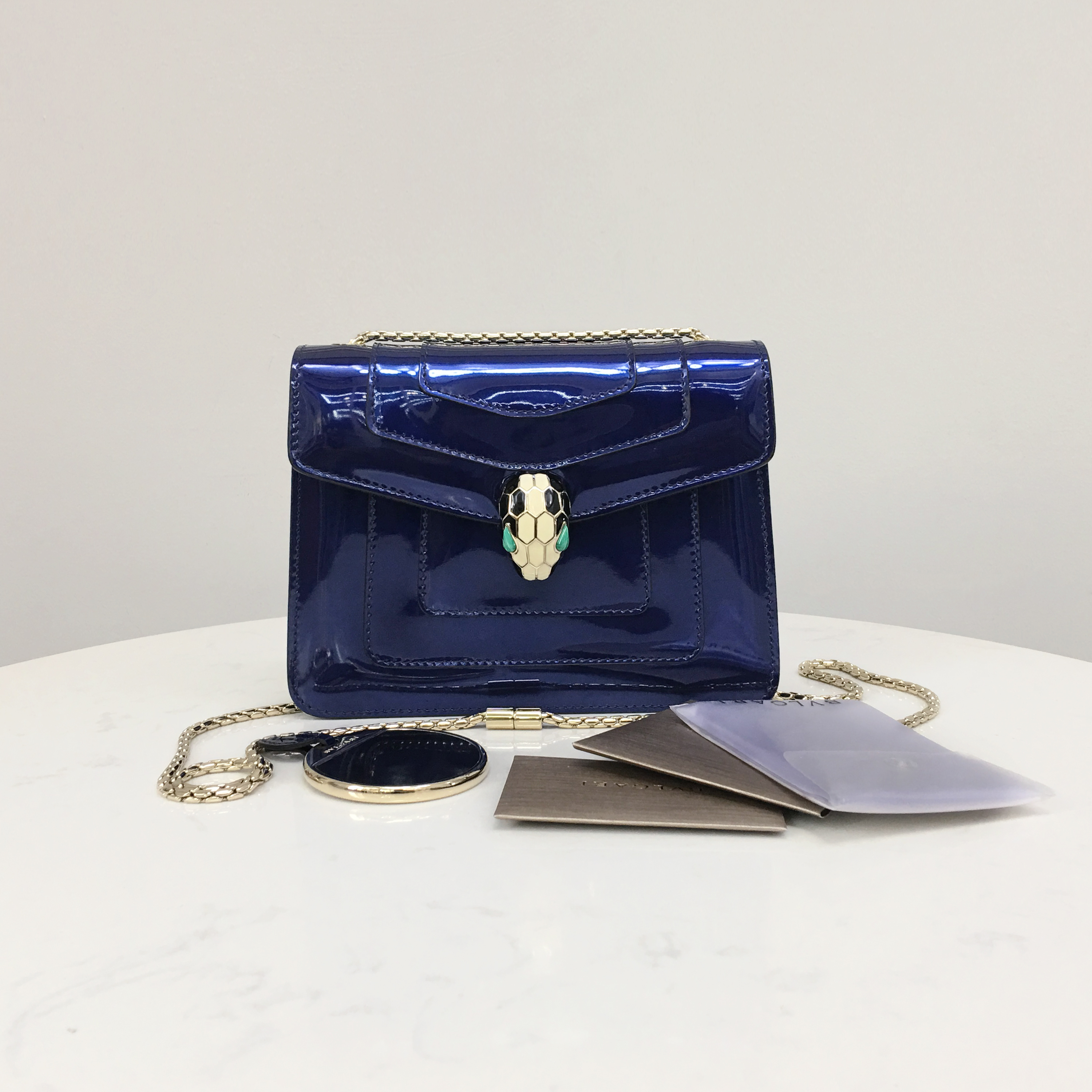 BVLGARI Square Bag Metallic Royal Blue 281206