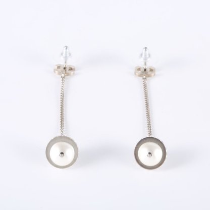 CHANEL 17K Double C Long Earrings Alloy-Hana Vintage