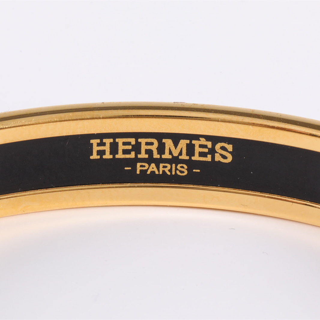 HERMES Enamel Narrow Bracelet Alloy-Hana Vintage