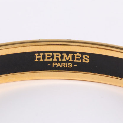 HERMES Enamel Narrow Bracelet Alloy-Hana Vintage