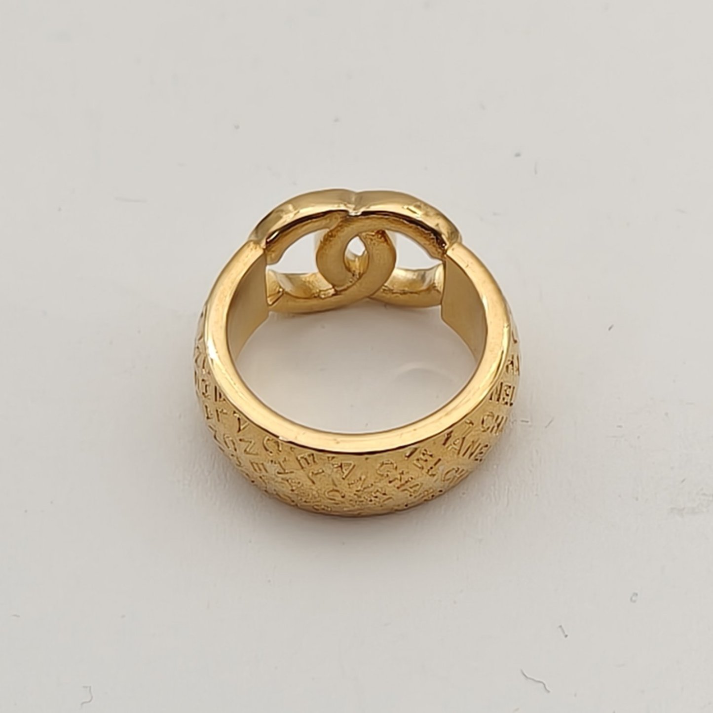 CHANEL 24P Double C Diamond Logo Ring Alloy-Hana Vintage