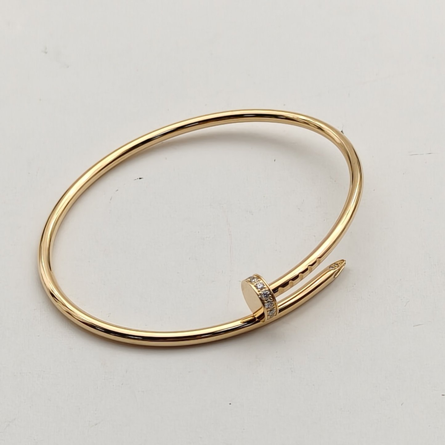 CARTIER JUSTE UN CLOU Thin Version 20 Diamonds Bracelet 18K Gold-Hana Vintage