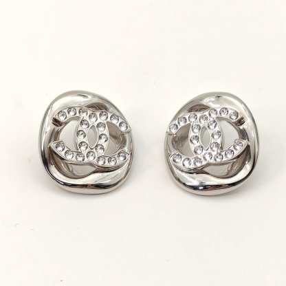 CHANEL 25S Crystal Double C Inlaid Square Earrings Alloy-Hana Vintage