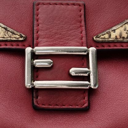 *FENDI Red Snake Skin Sliver Hardware Monster Baguette bag Mini Double-sided Crossbody Bag-Hana Vintage
