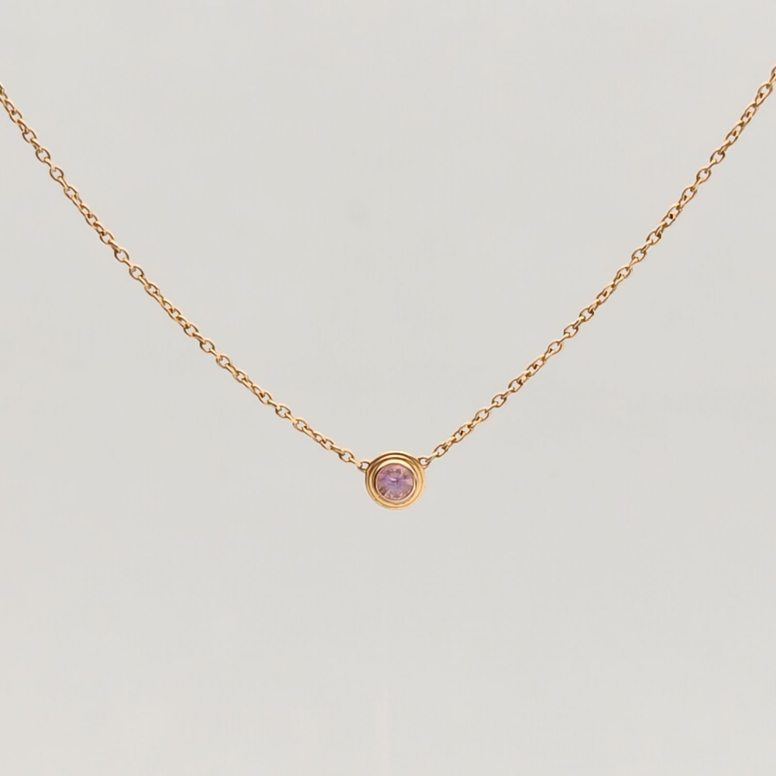 *CARTIER 18K Gold Pink Sapphire Necklace 18K Rose Gold