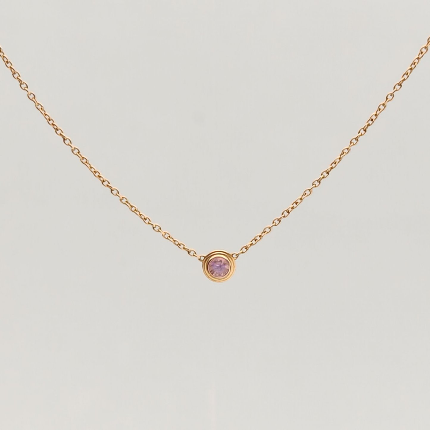 *CARTIER 18K Gold Pink Sapphire Necklace 18K Rose Gold