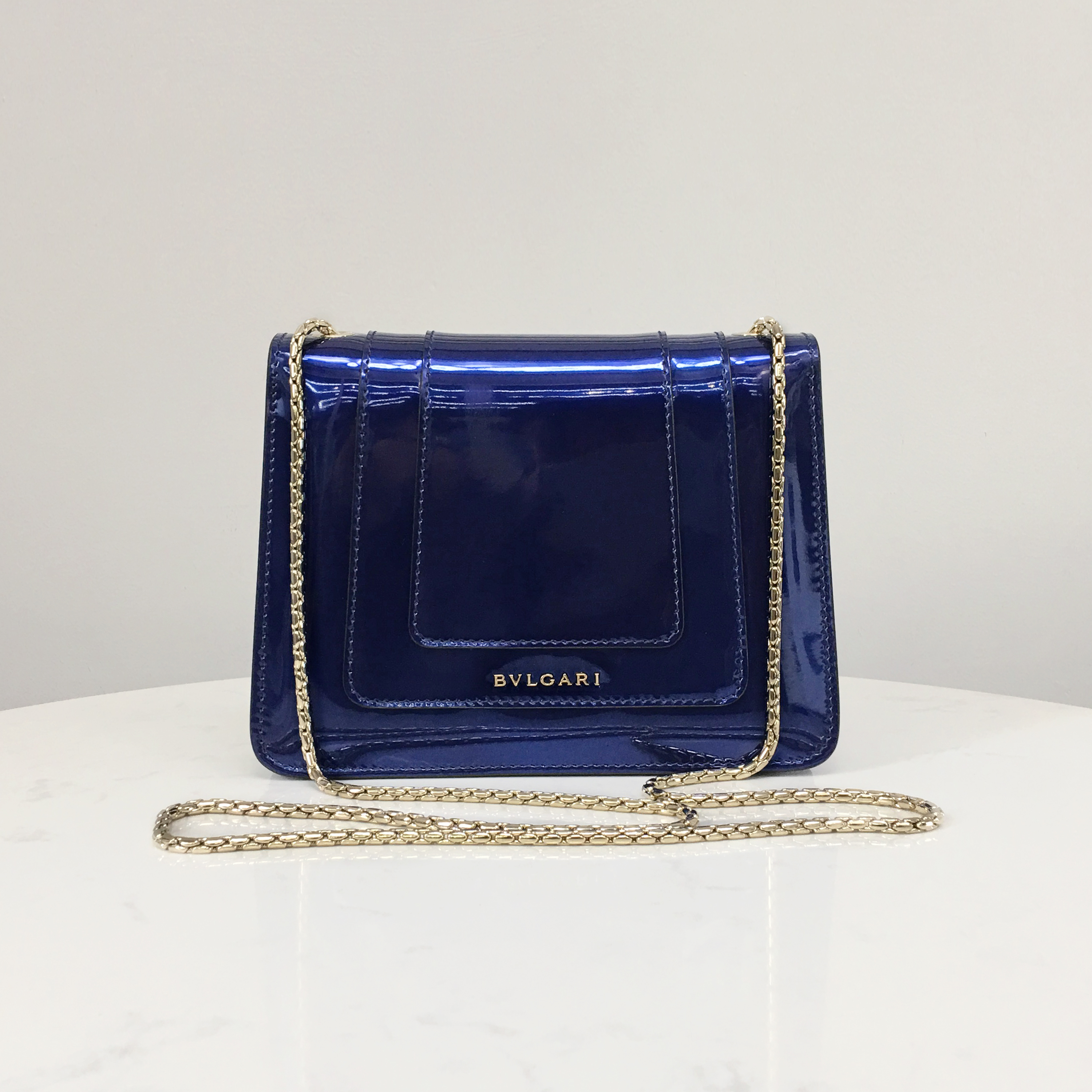 BVLGARI Square Bag Metallic Royal Blue 281206