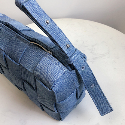 Bottega Veneta Shoulder Bag in Washed Indigo Denim (709628)