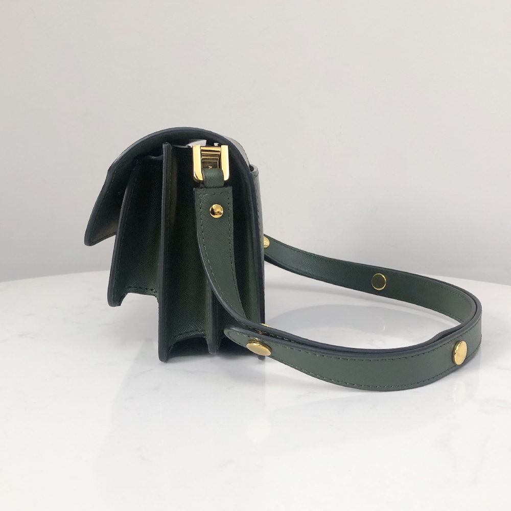 Marni Mini Accordion Bag, Postman Green Cross Pattern